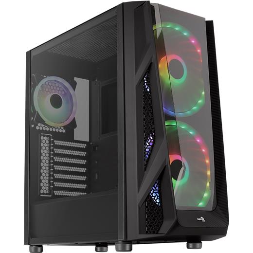 Aerocool Nıghthawk Duo 600W 80+ 3Xargb Fan Usb3.0 Pencerelı E-Atx Sıyah Kasa