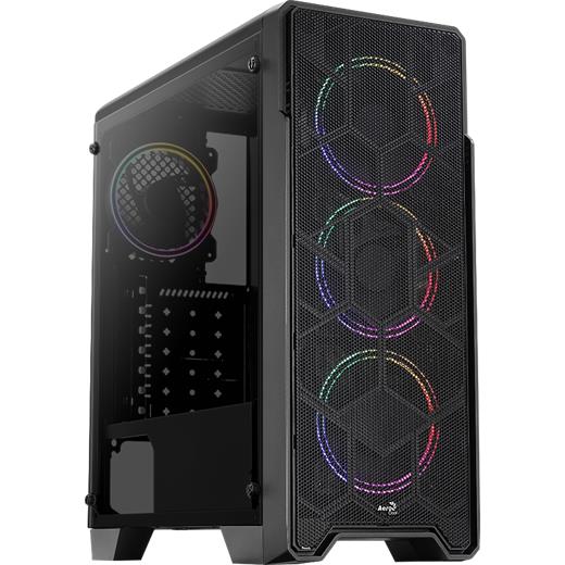 Aerocool Ore Saturn 500W 4X12Cm Frgb Fan Usb3.0 Pencerelı Atx Sıyah Kasa