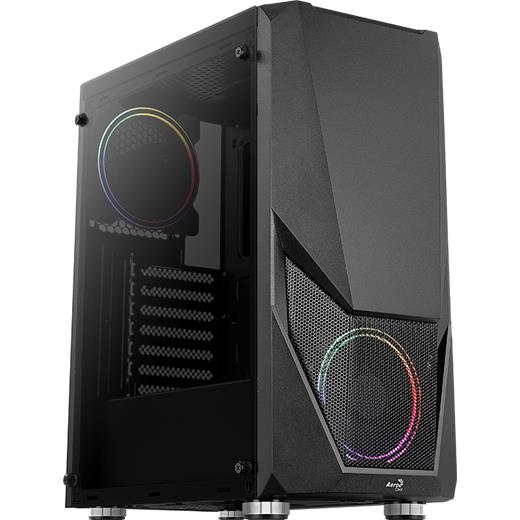 Aerocool Zauron Saturn 500W 80+ 2X12Cm Frgb Usb3.0 Pencerelı Atx Sıyah Kasa