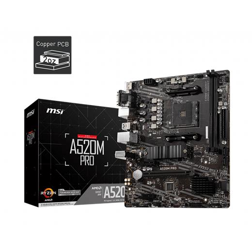 Msi A520M Pro Am4 Ddr4 Ses Glan Dp/Hdmi/Vga Sata3 Usb3.2 Matx