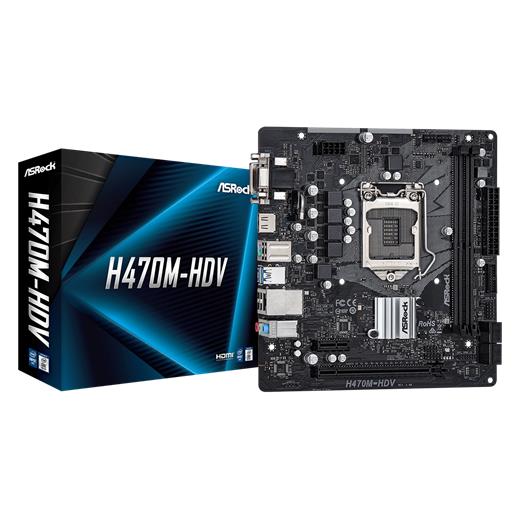 Asrock H470M-Hdv 1200P Ddr4 Ses Glan Hdmi/Dvi Sata3 Usb3.2 Matx