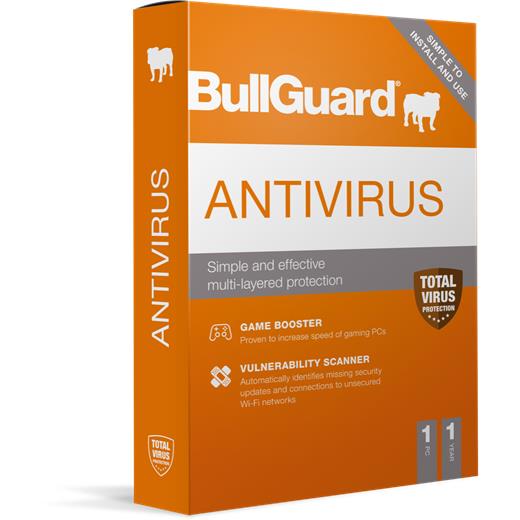 BullGuard Antivirus 2021 - 1Y/1 device PC WIN only