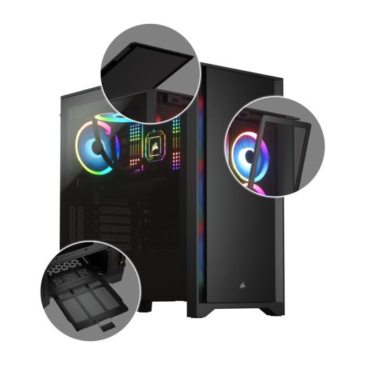 Corsair Cc-9011198-Ww 4000D Temperli Cam Yan Panel Mıd Tower Kasa Siyah