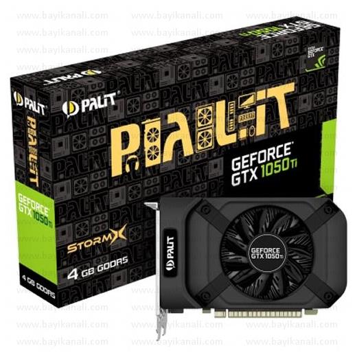 Palit GTX1050Ti StormX 4GB 128Bit GDDR5 HDMI,DVI,DP,Single Fan Ekran Kartı