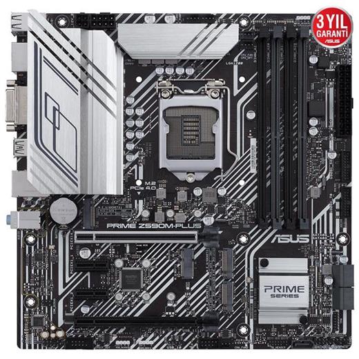 Asus Prime Z590M-PLUS Intel Z590 Soket 1200 DDR4 5133(OC)MHz mATX Gaming Anakart