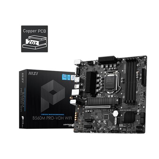 Msi B560M Pro-Vdh Wıfı Ddr4 5066Mhz 1Xvga 1XHdmi 1Xdp 2Xm.2 Usb 3.2 Matx 1200P