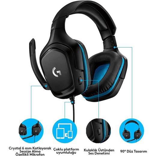 Logitech 981-000770 G432 7.1 Surround Mikrofonlu Gaming Oyuncu Kulaklığı