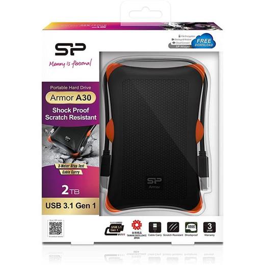 Silicon Power Armor 2 TB 2.5 A30 Usb 3.0 Sıyah