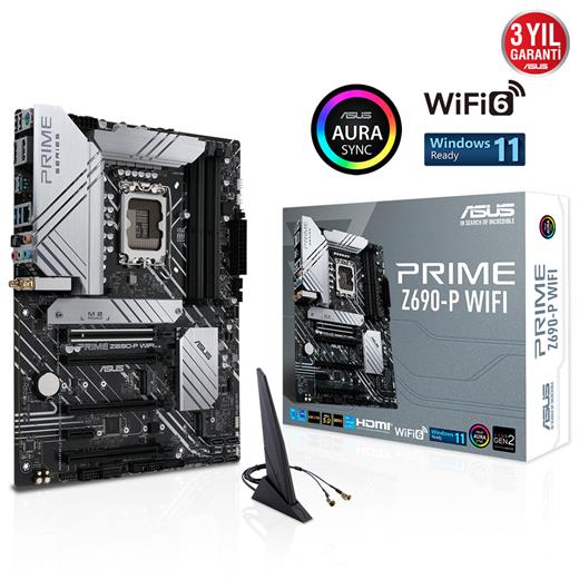 ASUS PRIME Z690-P WIFI DDR5 M2 PCIe NVME HDMI DP PCIe 16X v5.0 1700p ATX