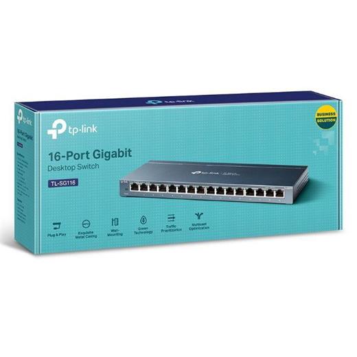 Tp-Link TL-SG116 16 Port 10-100-1000 Mbps Switch Çelik Kasa