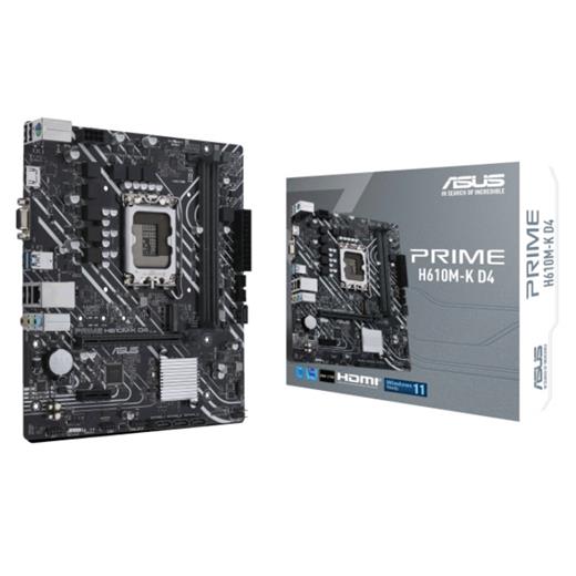 Asus Prime H610M-K D4 12.Nesil Intel H610 Soket 1700 DDR4 3200MHz mATX Anakart