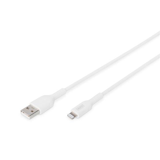 Digitus Db-600106-010-W İpod®, Iphone®, Ipad® Usb Veri Aktarım Ve Şarj Kablosu Apple Lightning 8-Pin Erkek - Usb A Erkek 1 Metre Awg30 2X Zırhlı Made For Iphone/İpod/Ipad (Mfı) Sertifikalı Nikel Kaplama Beyaz