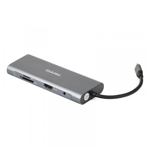 Dark Usb 3.1 Type-C 9 İn 1 Ethernet / Hdmi / Tf Sd Kart Okuyucu / Usb 3.0 / Kulaklık Çoklayıcı Dönüştürücü Çevirici Hub DK-AC-U31X39