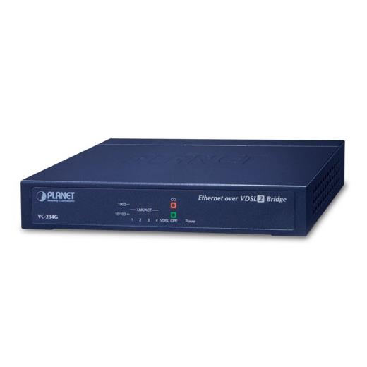 Planet Pl-Vc-234G 4-Port 10/100/1000T Ethernet To Vdsl2 Bridge 30A Profile W/G.Vectoring, Rj11