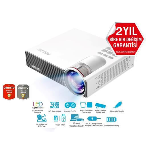 ASUS 800-LUMEN ZENBEAM P3B 1280X800 BATARYALI TAŞINABİLİR LED PROJEKSİYON