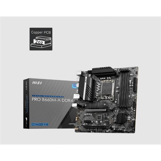 MSI PRO B660M-A DDR4 M2 NVME PCIE 16X v4.0 1700p mATX