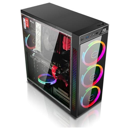 Powerboost Vk-C12B Usb 3.0 Atx, Tempered Glass, Rgb Fan, Siyah Kasa (Psu Yok) Vk-C12B