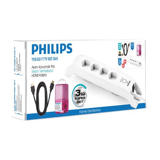 Philips Philips Tvs-5317 3Lü Set Akım Korumalı Priz