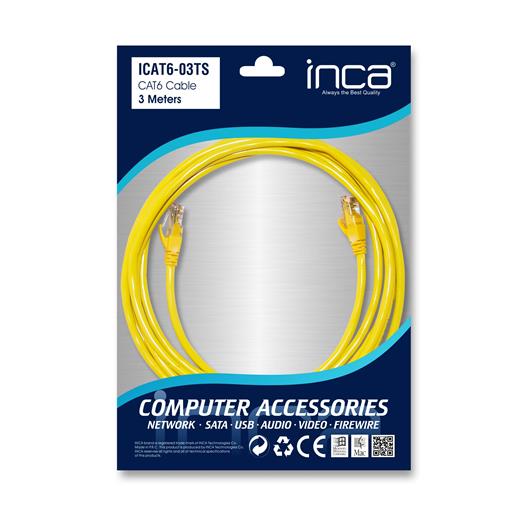 Inca Icat6-03Ts Cat6  3 Metre Sarı Patch Kablo 