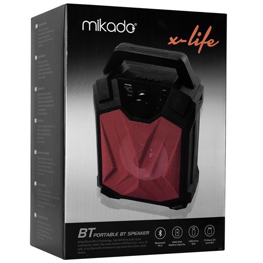 Mikado MD-3BT X-Life 3W 1000mA 3.7V Siyah USB-SD Cart-Bluetooth Taşınabilir Speaker