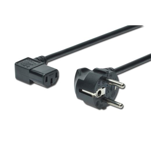 Assmann AK-440102-018-S Güç Kablosu Cee 7/7 (Typ-F) - C13 90Ø Açılı Erkek / Dişi 1.8 Metre H05Vv-F3G 0.75Qmm Siyah Renk Power Cord Cee 7/7 (Typ-F) - C13 90Ø Angled M/F 1.8M H05Vv-F3G 0.75Qmm Black