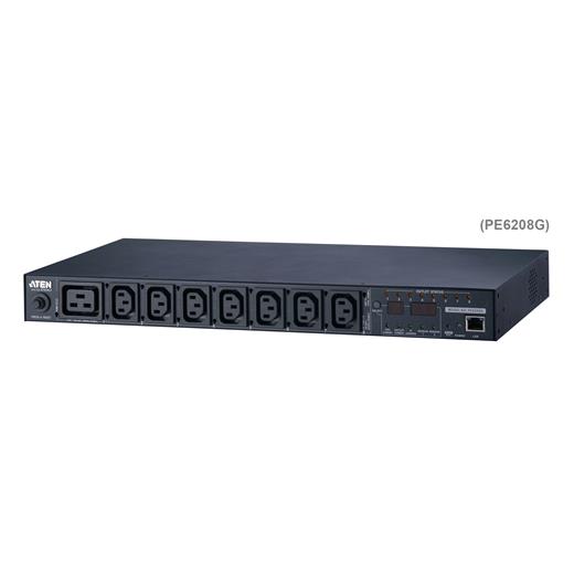 Aten-PE6208G 20A/16A 8-Outlet 1U Metered Amp Switched Eco Pdu, Power Cord (Iec C19 To): Iec C20, Outlets: Iec C13/C19