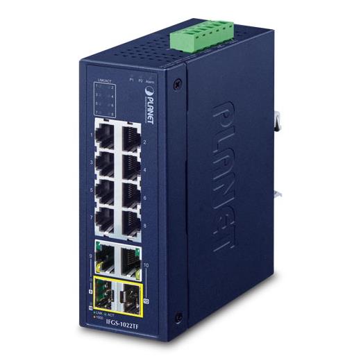 Planet PL-IFGS-1022TF 16 Port Endüstriyel Tip Yönetilemeyen Ethernet Switch