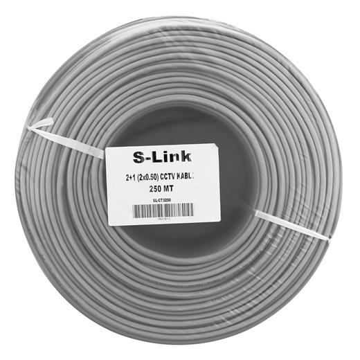 S-Link 250-Metre Sl-Ct2250 2+1 2X0.50 (16X0.18 Ccd) Folyolu Lüks Cctv Kablo