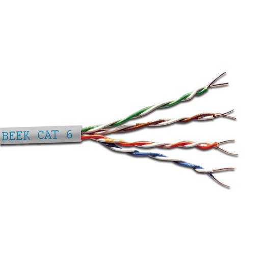 Beek BC-500-UU6-Hf Category 6 (Cat. 6) U-Utp Data Kablosu 4X2X23 Awg Lszh (Low Smoke Zero Halogen) Gri Renk 500 Metrelik Rulolarda