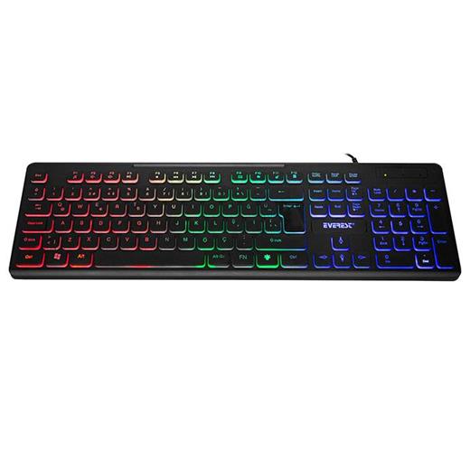 Everest Kb-120 Sleek Q Türkçe Usb Gökkuşağı Aydınlatmalı Siyah Gaming Klavye