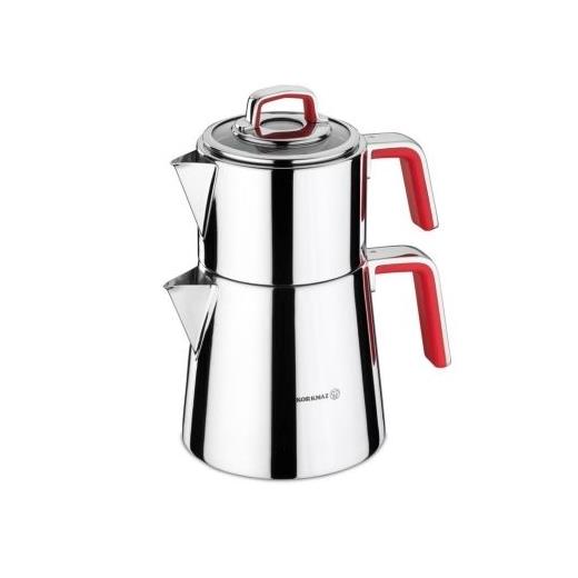 Korkmaz A081 Vertex Çaydanlık Takımı Kırmızı