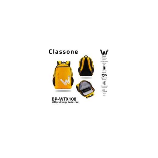 Classone WTXpro Serisi BP-WTX108 15.6 inch Uyumlu Macbook, Laptop , Notebook Sırt Çantası- Sarı