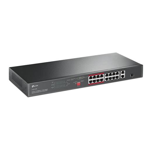 TP-Link TL-SL1218P 16 PORT 10/100 +2 PORT GB +1SFP 150W POE YONETILMEZ SWITCH