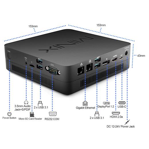 Minix NEO NGC-5 i5-8279U 8 GB 256 GB SSD Iris Plus Graphics 655 Mini PC