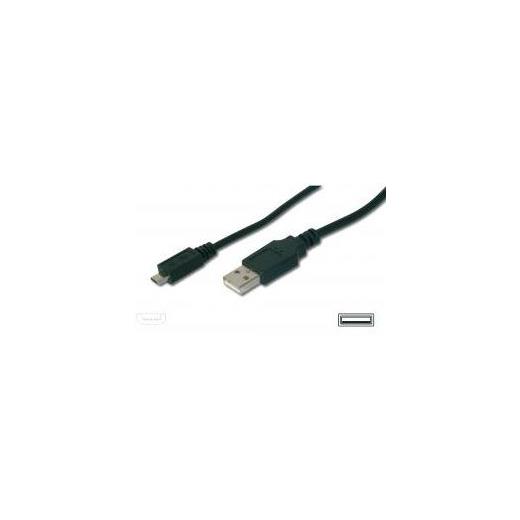 AK-300110-030-S USB 2.0 Bağlantı Kablosu, USB A Erkek - USB Micro B Erkek, 3 metre, AWG 28, USB 2.0 uyumlu, UL, siyah renk