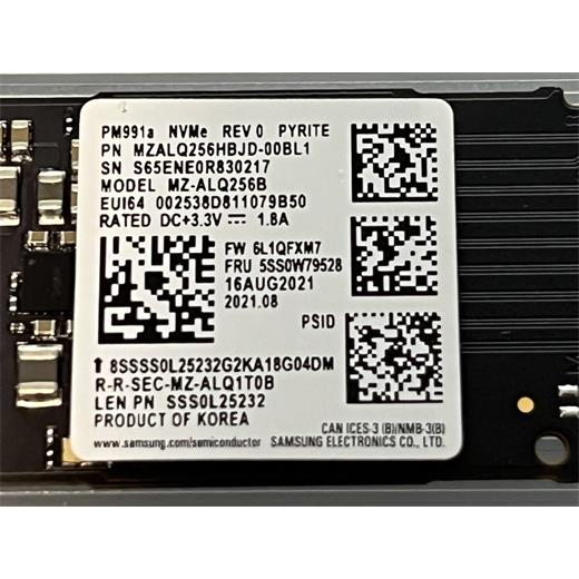 Samsung 256GB M.2 SSD PM991a MZALQ256HBJD-00BL1 NVMe 2242 PCIe3.0 x4 Ssd ( KUTUSUZ )