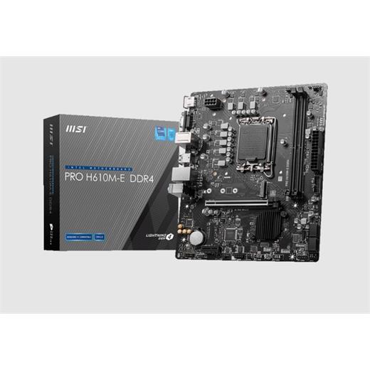 Msı Pro H610M-E Ddr4 Soket 1700 Ddr4 3200(Oc) Hdmı Vga M.2 Usb3.2 1X 1G Lan Matx