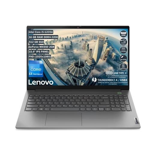 Lenovo 21Dj00Gatx Thinkbook 15 G4 Iap I5-1235U 15,6 Fhd 16Gb 512Gb 2Gb Gddr6 Mx550 Ekran Kartı, Free Dos Notebook