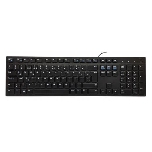 Dell Kb216-Bk-Tur, Siyah, Usb Kablolu, Türkçe Q, Multimedya Klavye