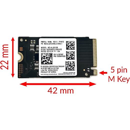 Samsung MZALQ512B 512 GB M.2 PCIe NVME 2242 SSD MZALQ512HBLU-00BL1