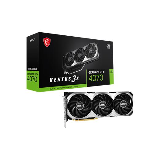 Msı Vga Geforce Rtx 4070 Ventus 3X 12G Oc Rtx4070 12Gb Gddr6X 192B Dx12 Pcıe 4.0 X16 (3Xdp 1Xhdmı)