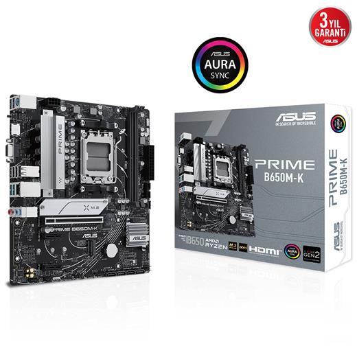 Asus Prıme B650M-K Ddr5 6400+(Oc) Hdmı Vga M.2 Am5