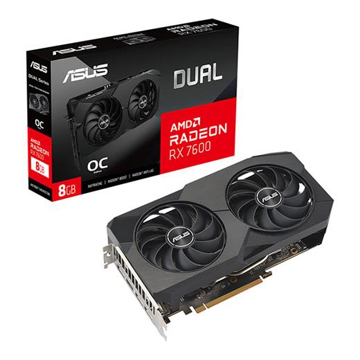 Asus Dual-Rx7600-O8G 8Gb Gddr6 Hdmı Dp 128Bit