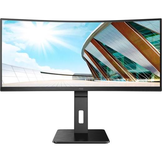 34 Aoc Cu34P2A 1Ms 100Mhz 2Xhdmı 1Xdp Wqhd 3440X1440 Usb3.2 Hoparlör Çerçevesiz Yükseklik Ayarı Curved Vesa Siyah 