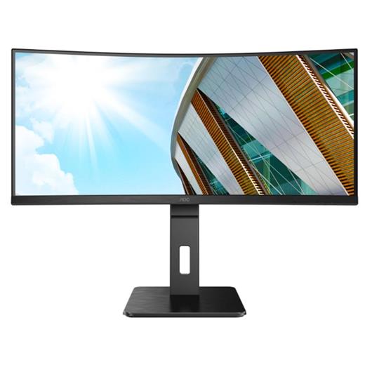 34 Aoc Cu34P2C 4Ms 100Mhz 1Xhdmı 1Xdp Usb Type-C Wqhd 3440X1440 Hoparlör Yükseklik Ayarı Curved Pıvot Vesa Siyah Monitör