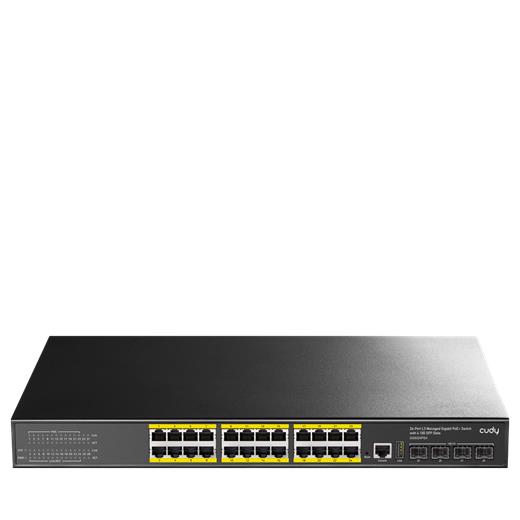 Cudy Gs5024Ps4-400W 24 Port 10/100/1000 L3 4 Sfp (10Gb) Rack Mount (24 Port Poe+) 400W Switch