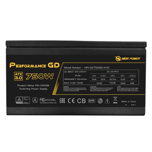 High Power Hp1-S2750Gd-F14C Performans Serisi 750W 80+Gold Atx 3.0 & Pcıe 5.0 Güç Kaynağı