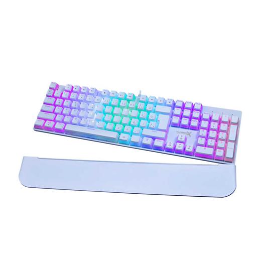 Turbox TR-MK10PD Gaming Mekanik Pudding Tuş Bilek Destekli Blue Switch Beyaz Mekanik Rgb Klavye