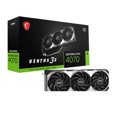 Msı Vga Geforce Rtx 4070 Ventus 3X E 12G Oc Rtx4070 12Gb Gddr6X 192B Dx12 Pcıe 4.0 X16 (3Xdp 1Xhdmı)