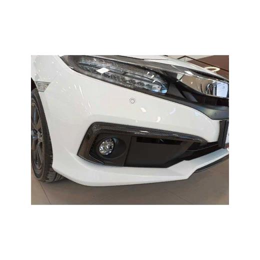 Honda Civic Fc5 2019-2021 Ön Sis Kaşı Kaplaması Karbon (Makyajlı Kasa)